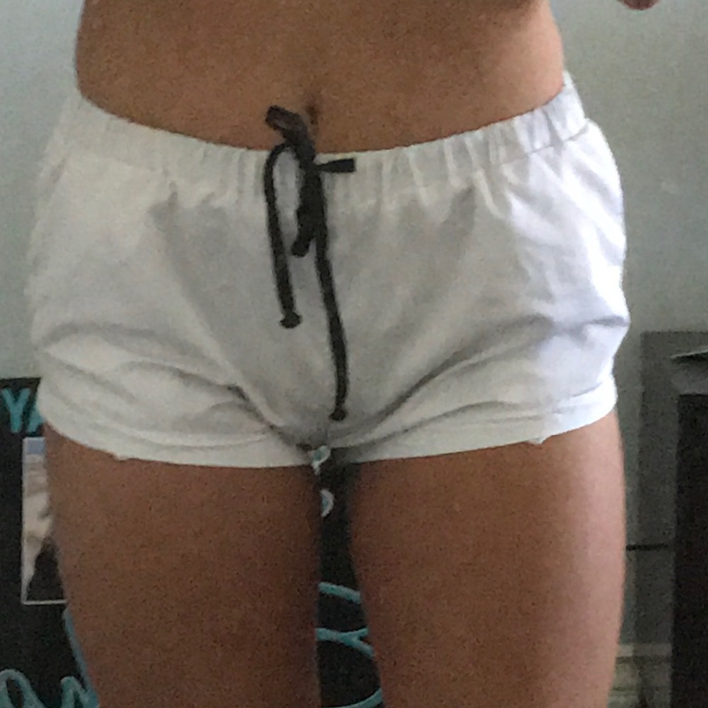 White Running shorts
